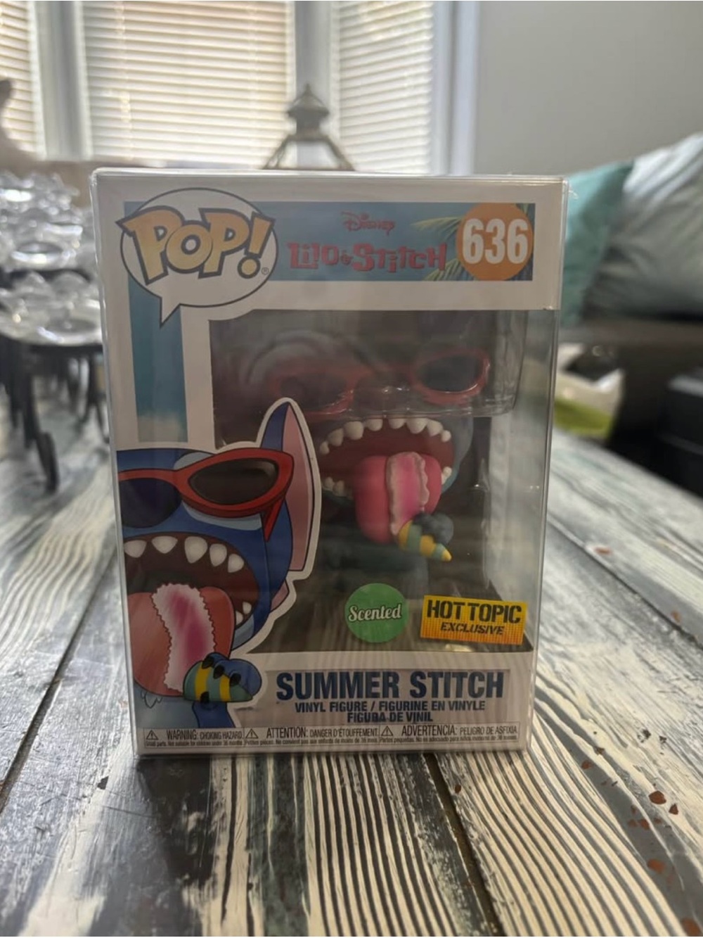Funko Pop! Funko Summer Stitch in Blue with Pink Tongue and Red Sunglasses